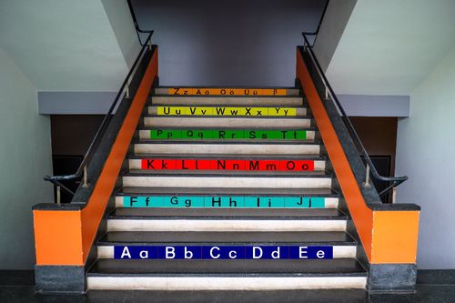 Treppen-XXL Sticker, Indoor, ABC