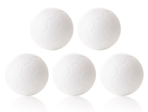 Kickerball, 32 mm, weiß, 20 gr., 5er Set